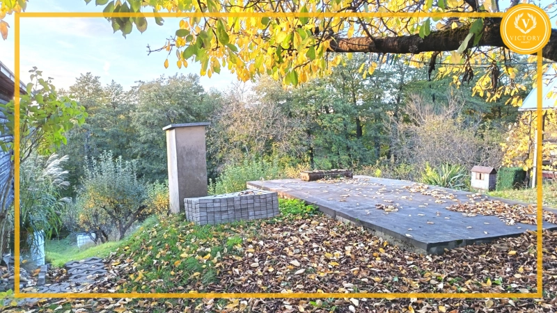 ZNÍŽENÁ CENA Predaj - záhrada s rozostavanou tehlovou chatou na okraji Starej Turej