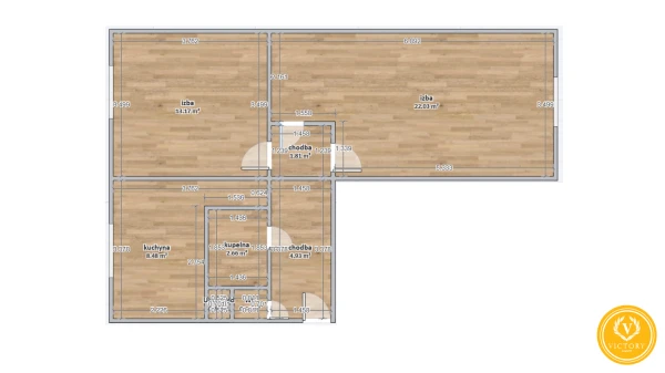 Dvoj - izbový byt na Zlatom potoku – 55 m² čistého potenciálu