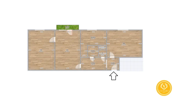 V centre mesta slnečný 3-izbový byt s rozlohou 62 m²